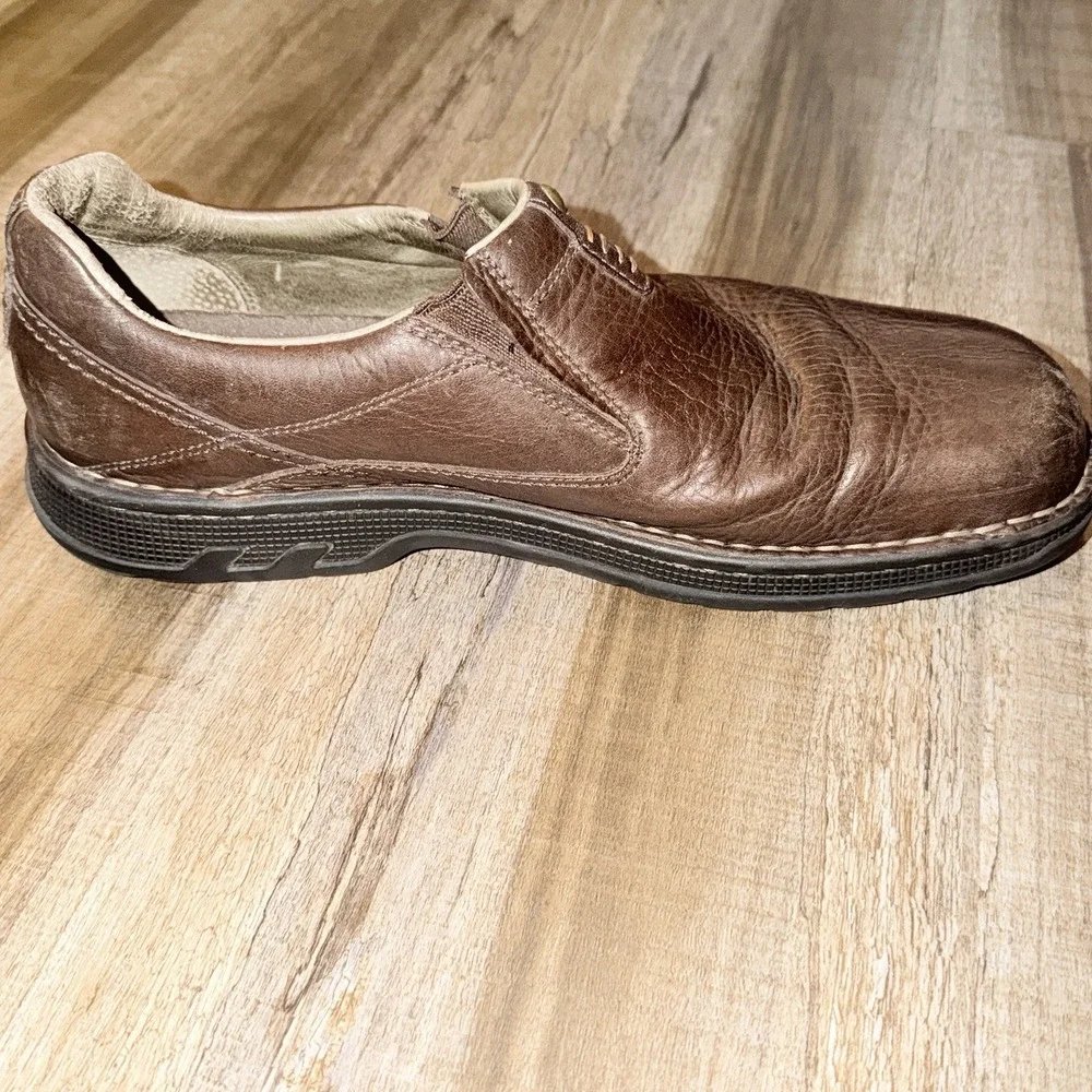 Merrell World Legend Brown Leather Slip On Loafers Mens 13 Comfort Shoes